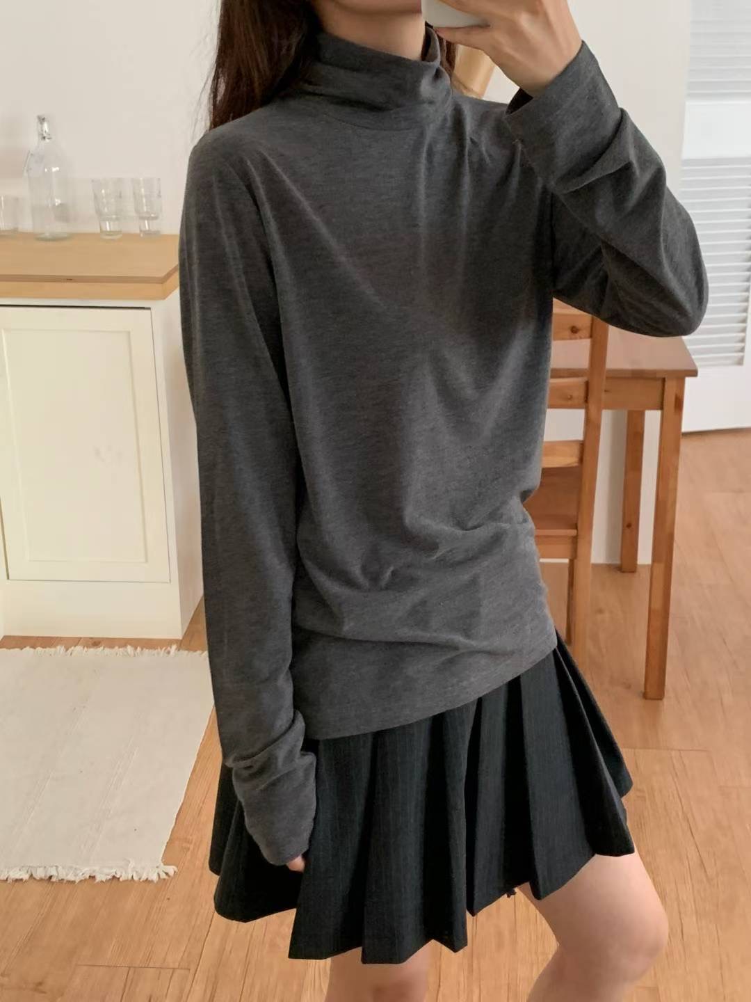 TDOUBLEJ東大門㊣實拍女裝新款熱賣時尚人氣長袖T恤不含披肩TDOUBLEJ長袖T恤圖色5