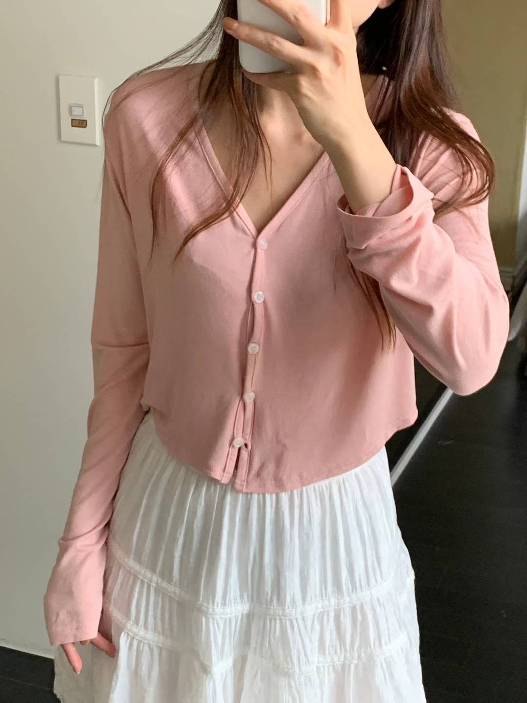 TDOUBLEJ東大門㊣直郵女裝新款職業人氣熱賣時尚長袖T恤柔軟TDOUBLEJ長袖T恤圖色2