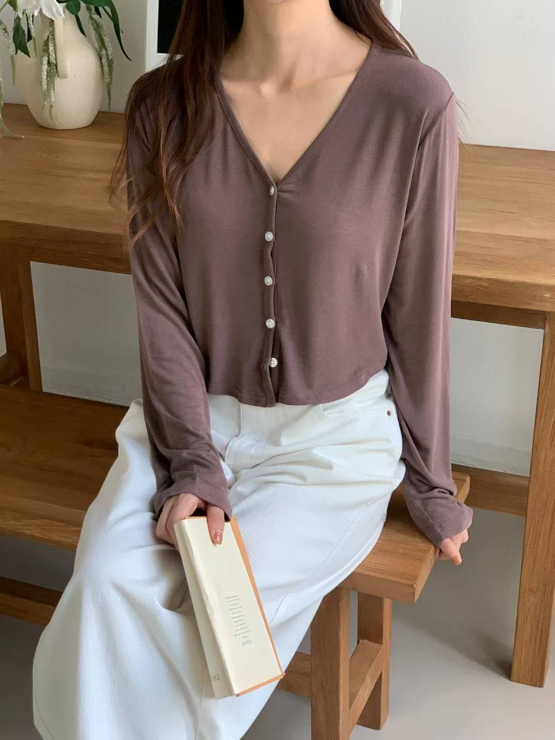 TDOUBLEJ東大門㊣直郵女裝新款職業人氣熱賣時尚長袖T恤柔軟TDOUBLEJ長袖T恤圖色3