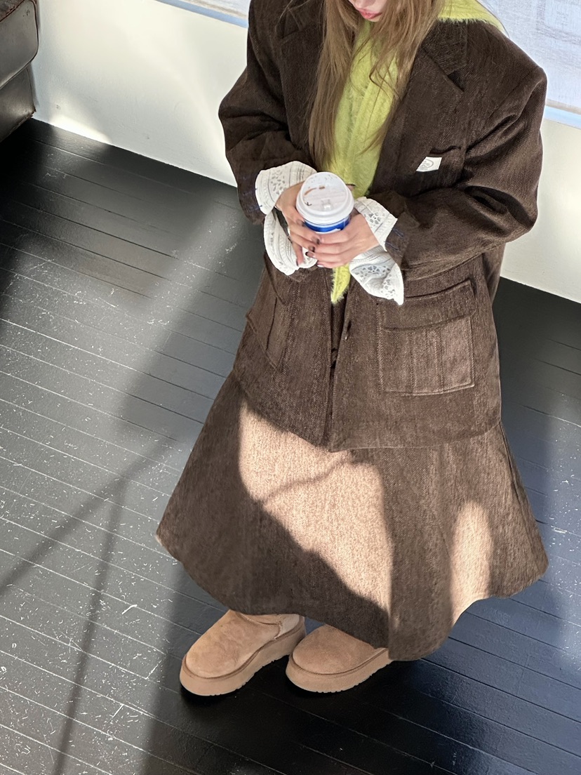 ZEROZERO韓國代購㊣女士新款時尚職業真品休閑長裙復古喇叭ZEROZERO長裙