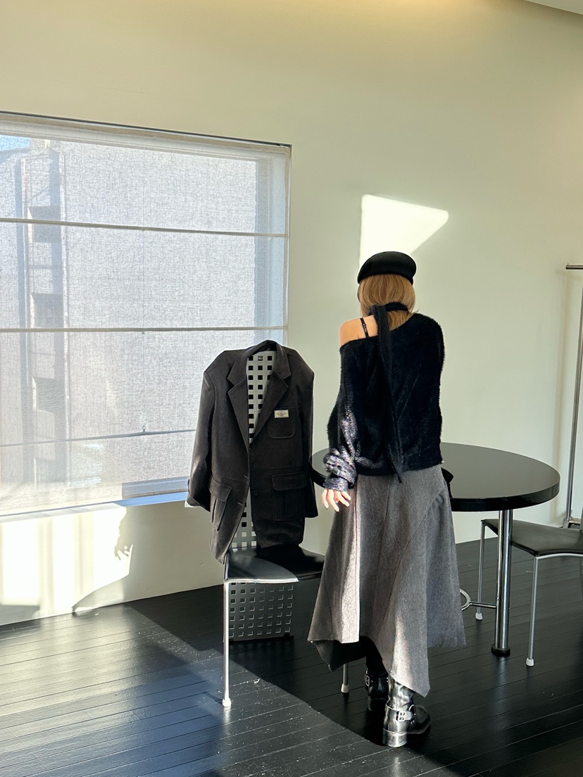 ZEROZERO韓國代購㊣女士新款時尚職業真品休閑長裙復古喇叭ZEROZERO長裙