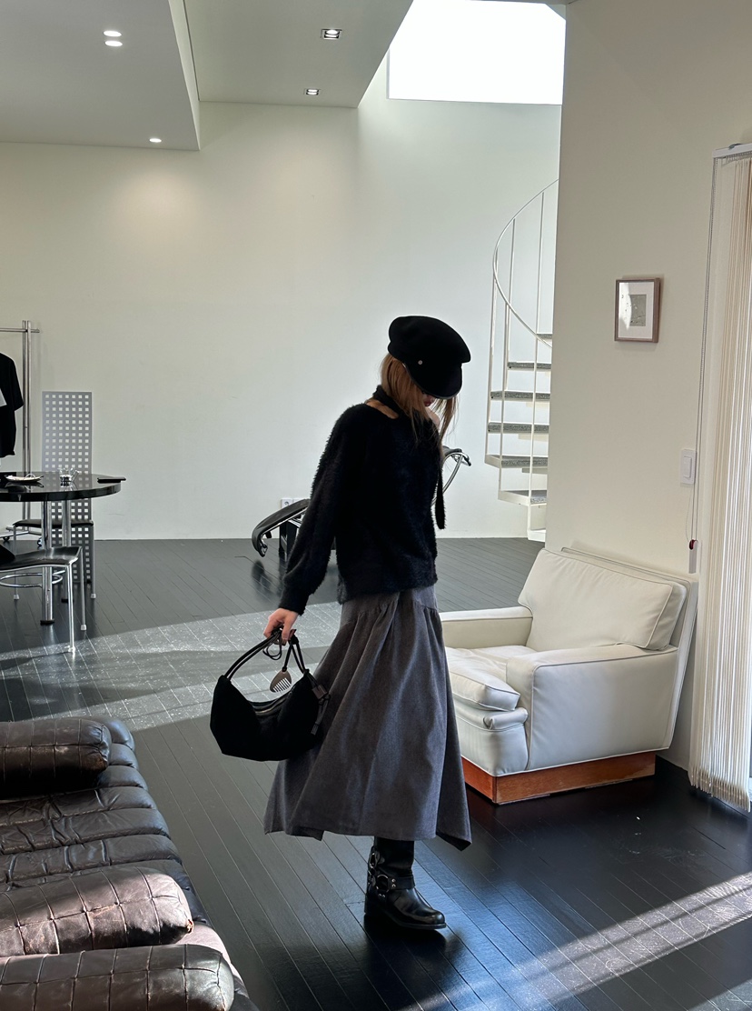 ZEROZERO韓國代購㊣女士新款時尚職業真品休閑長裙復古喇叭ZEROZERO長裙