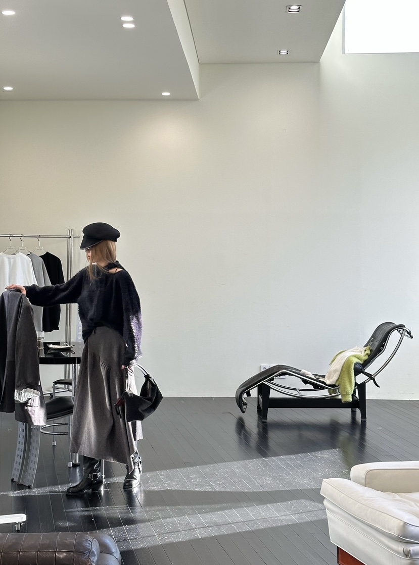 ZEROZERO韓國代購㊣女士新款時尚職業真品休閑長裙復古喇叭ZEROZERO長裙