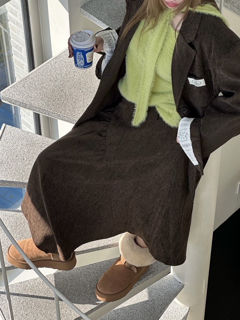 ZEROZERO韓國代購㊣女士新款時尚職業真品休閑長裙復古喇叭ZEROZERO長裙