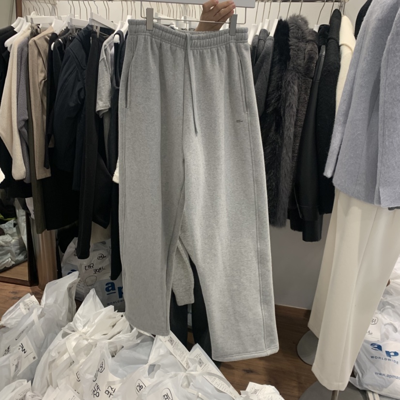 UNDERSTANDING東大門㊣代購女裝新品時尚25秋冬休閑褲加絨抓絨UNDERSTANDING休閑褲圖色1