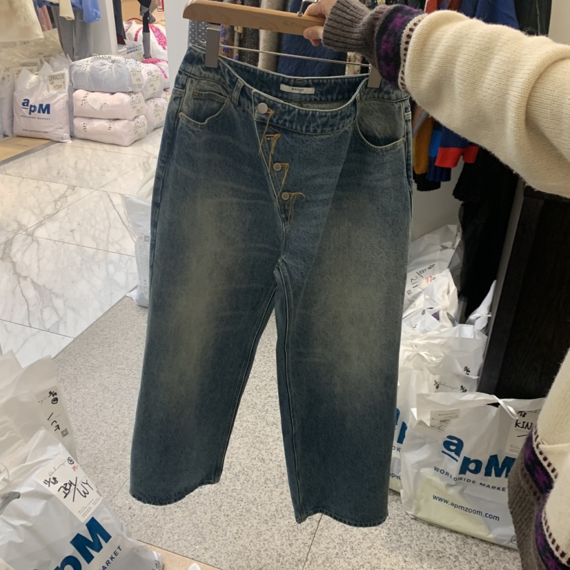 DOHWAJI東大門㊣代購女士新款25秋冬休閑時尚熱賣職業牛仔褲DOHWAJI牛仔褲圖色1