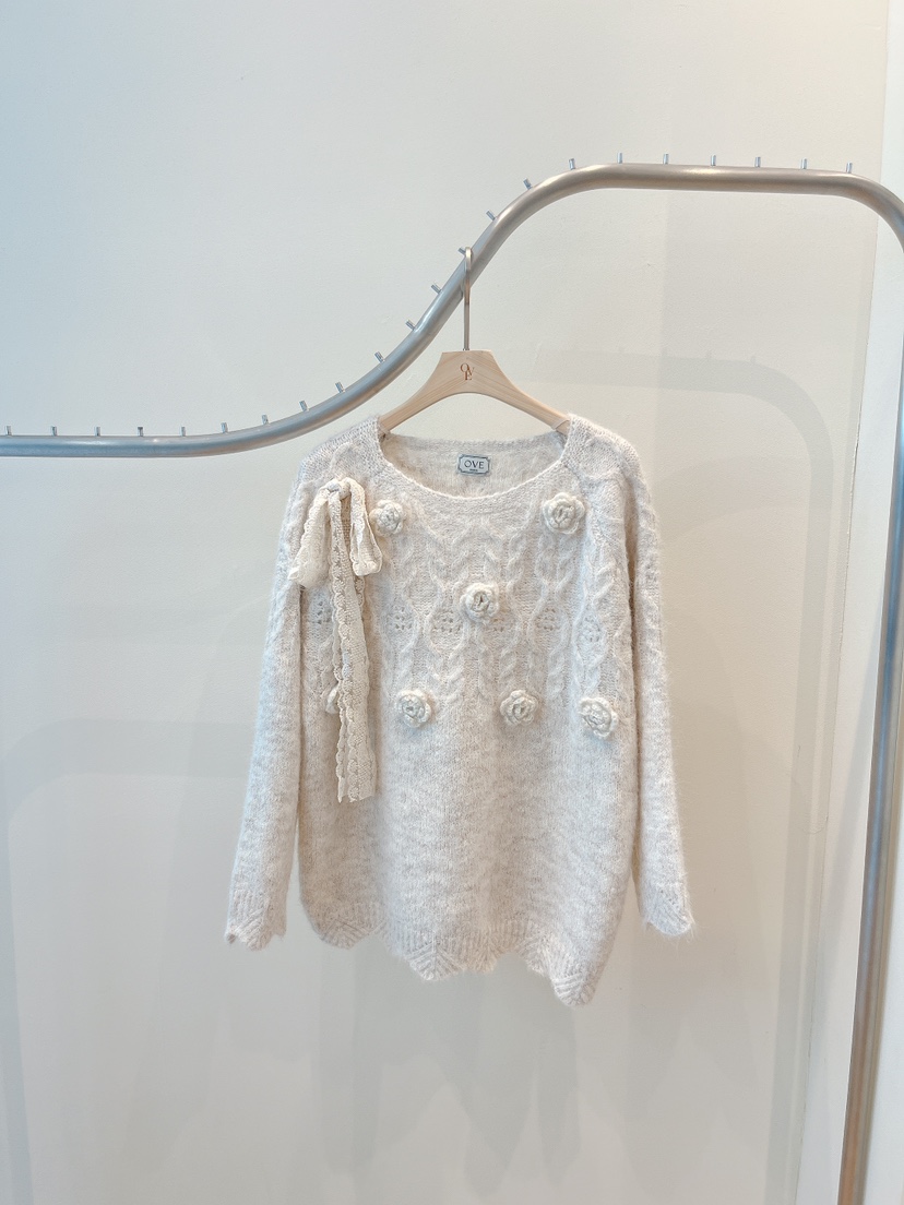 OVE東大門㊣代購女裝新款25秋冬休閑推薦職業時尚真品針織衫OVE針織衫圖色1