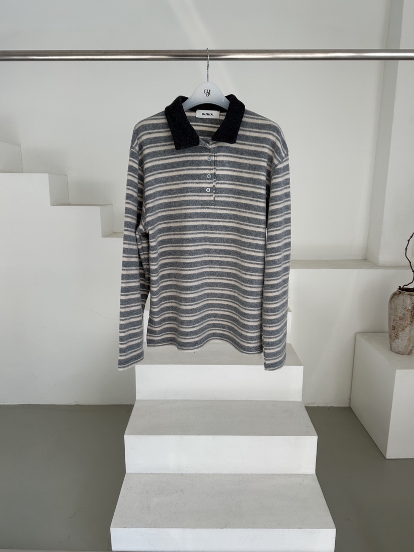 OATMEAL韓國直郵㊣女士新品休閑推薦真品職業人氣25秋冬長袖T恤OATMEAL長袖T恤圖色1