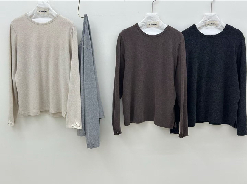 LE JARDINET韓國代購㊣女士新款休閑真品熱賣職業推薦長袖T恤LE JARDINET長袖T恤圖色4左四色