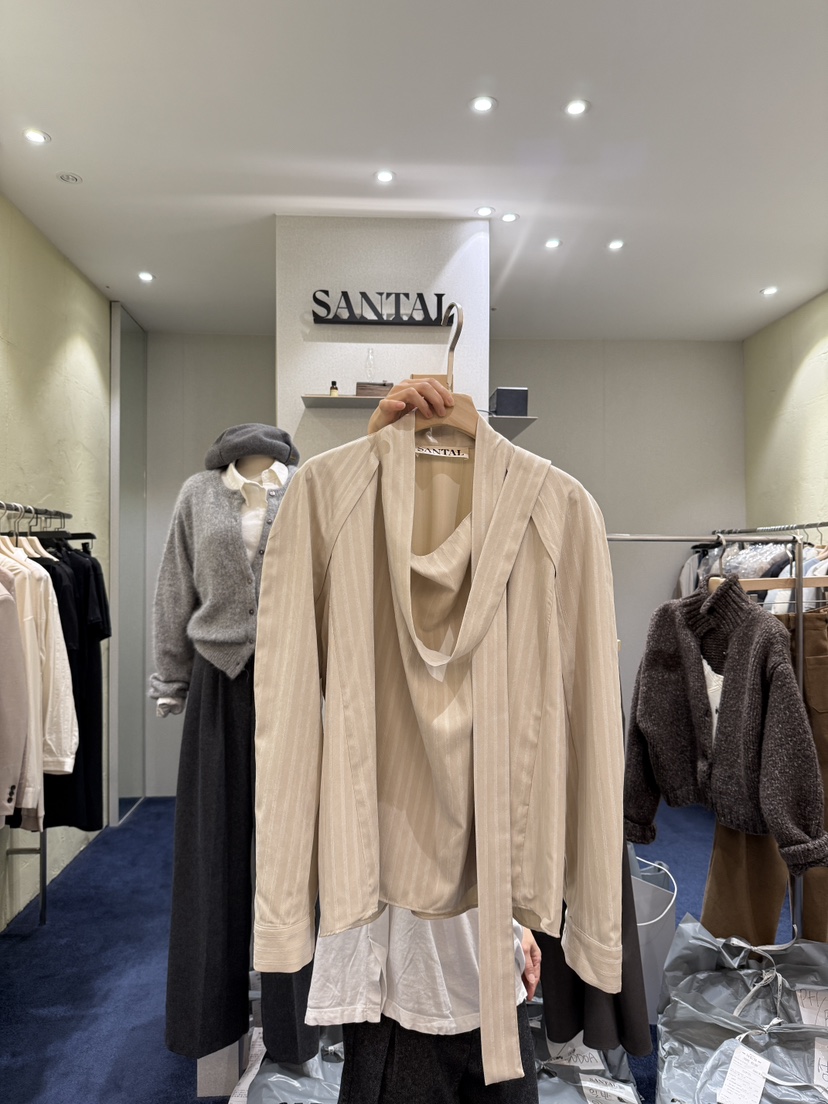 SANTAL東大門㊣直郵女士新品真品時尚人氣25秋冬襯衫蕾絲衫SANTAL襯衫/蕾絲衫圖色2