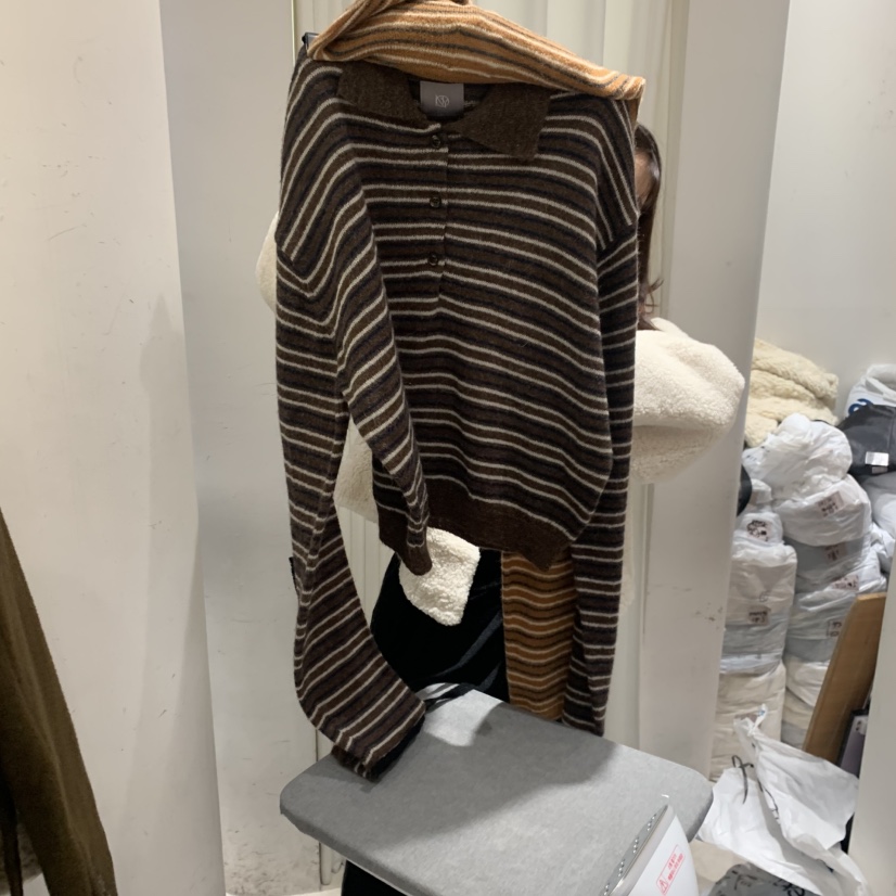 GLOW AND NYMPH韓國代購㊣女士新款真品人氣針織衫單排扣GLOW AND NYMPH針織衫圖色2