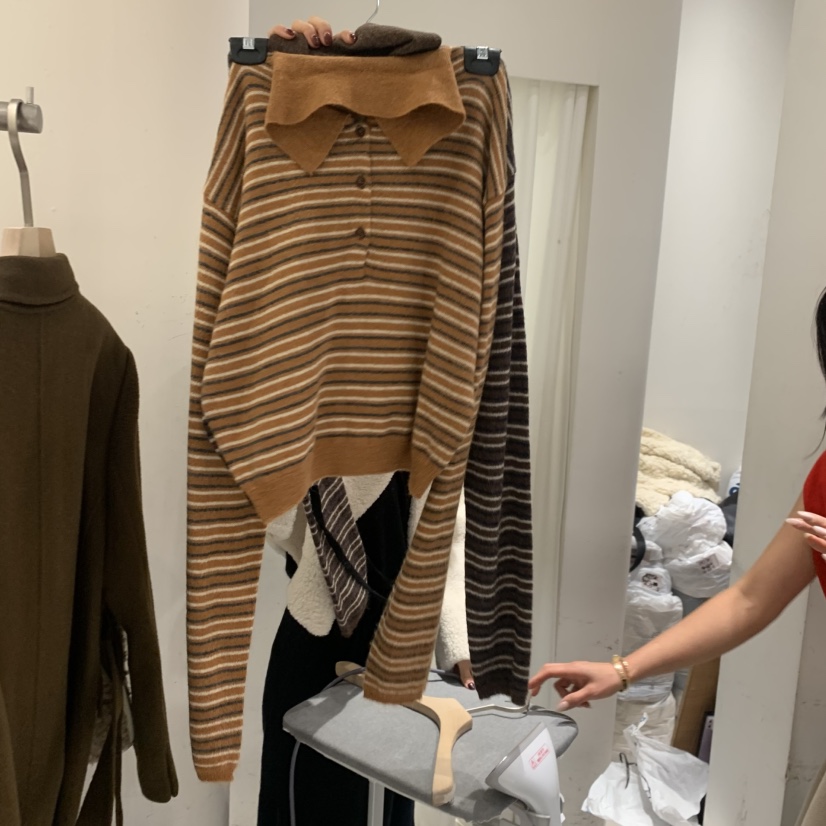 GLOW AND NYMPH韓國代購㊣女士新款真品人氣針織衫單排扣GLOW AND NYMPH針織衫圖色3