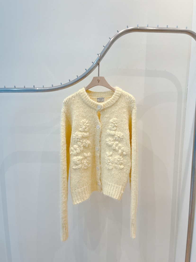 OVE東大門㊣代購女士新款時尚休閑職業熱賣推薦針織衫開襟衫OVE針織衫圖色3