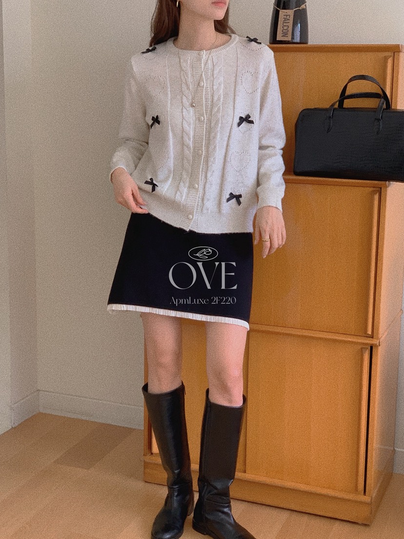 OVE韓國代購㊣女士新品25秋冬熱賣推薦職業時尚人氣針織衫開衫OVE針織衫