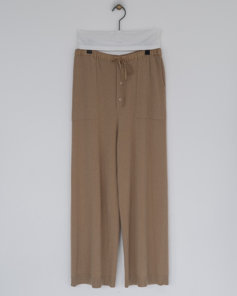 HONG-P韓國代購㊣女士新款真品職業25秋冬休閑褲針織褲紐扣HONG-P休閑褲圖色1