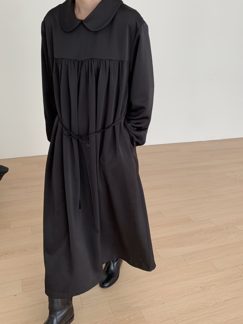 LOVE MY SANTA東大門㊣實拍女士新款真品推薦25秋冬連衣裙褶皺Santa/LOVE MY SANTA連衣裙圖色2黑