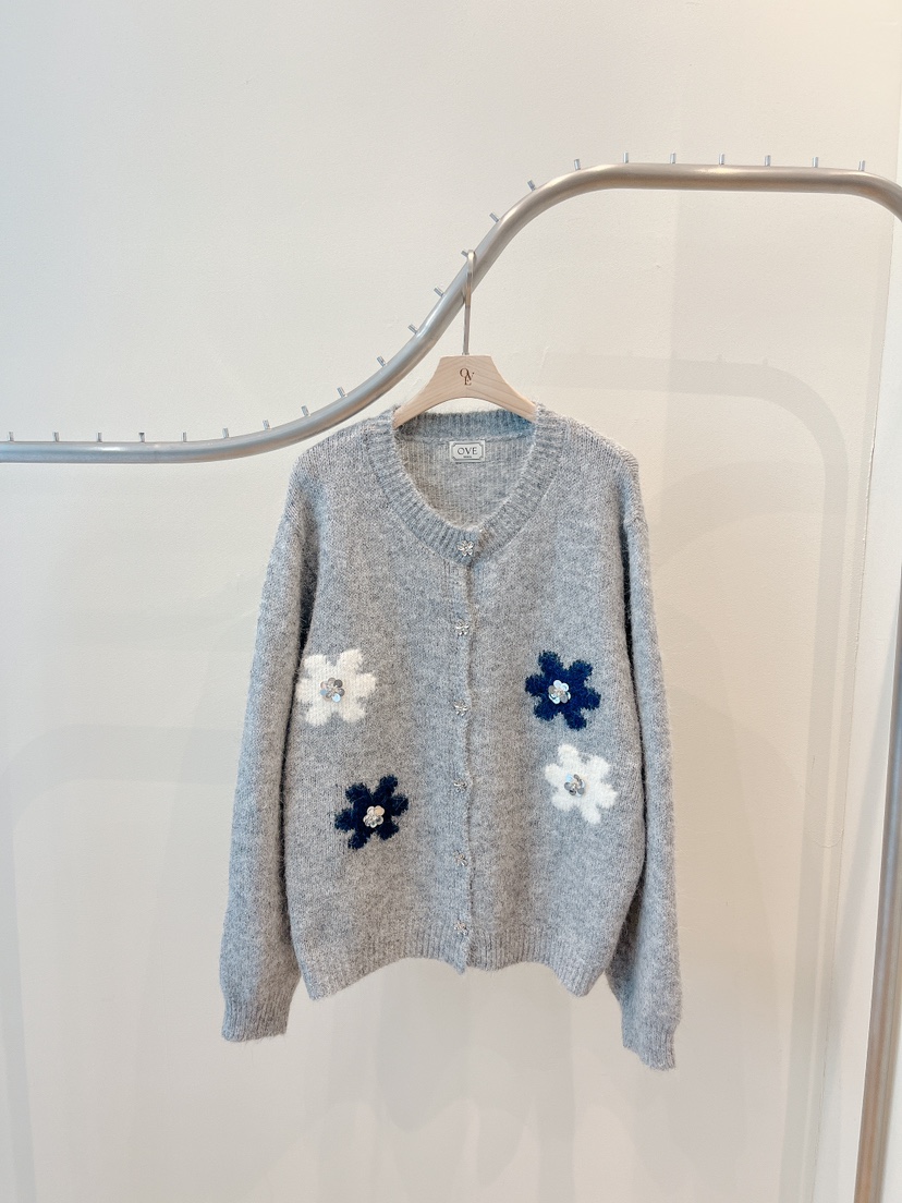 OVE韓國代購㊣女士新款休閑職業真品人氣時尚熱賣針織衫開衫OVE針織衫圖色2