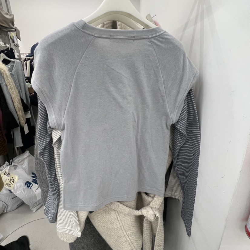 BREATHE韓國代購㊣女裝新品時尚熱賣休閑25秋冬長袖T恤假兩件BREATHE長袖T恤