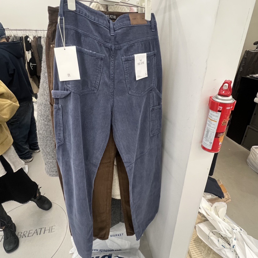 BREATHE東大門㊣代購女士新品時尚25秋冬休閑褲不含腰帶燈芯絨BREATHE休閑褲