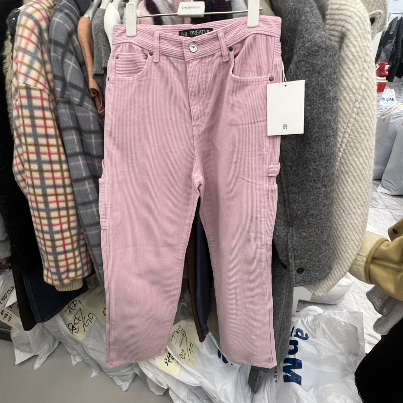 BREATHE東大門㊣代購女士新品時尚25秋冬休閑褲不含腰帶燈芯絨BREATHE休閑褲圖色4