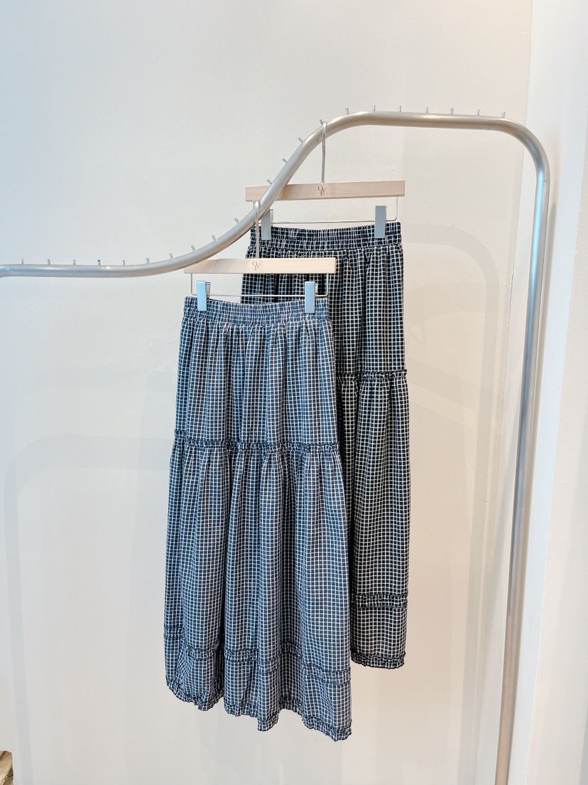 OVE東大門㊣代購女裝新品真品推薦25秋冬職業休閑熱賣長裙格子OVE長裙