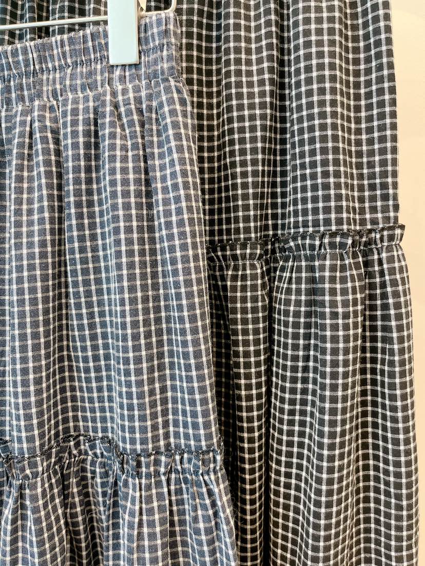 OVE東大門㊣代購女裝新品真品推薦25秋冬職業休閑熱賣長裙格子OVE長裙