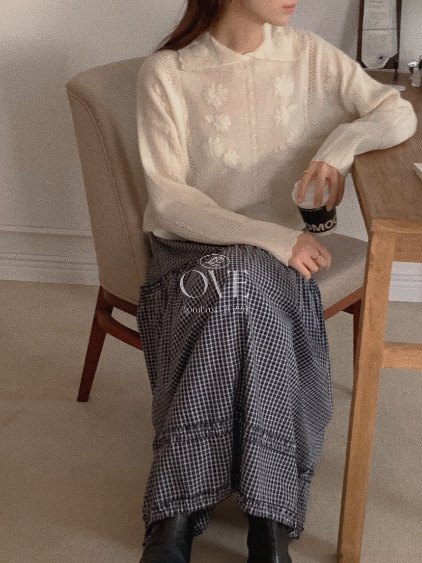 OVE東大門㊣代購女裝新品真品推薦25秋冬職業休閑熱賣長裙格子OVE長裙
