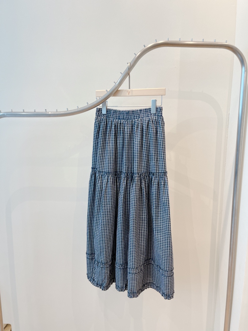 OVE東大門㊣代購女裝新品真品推薦25秋冬職業休閑熱賣長裙格子OVE長裙圖色1