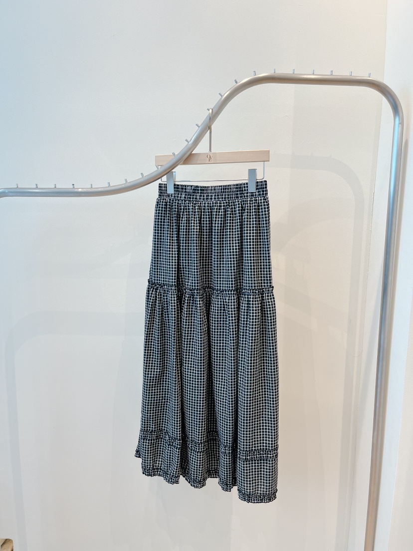 OVE東大門㊣代購女裝新品真品推薦25秋冬職業休閑熱賣長裙格子OVE長裙圖色2