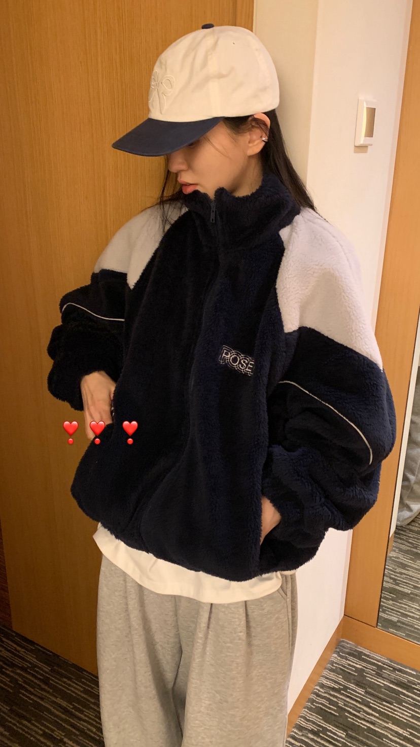 OVER RICH東大門㊣直郵女裝新款休閑熱賣時尚夾克抓絨拉鏈OVER RICH夾克