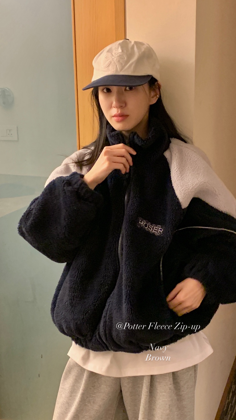 OVER RICH東大門㊣直郵女裝新款休閑熱賣時尚夾克抓絨拉鏈OVER RICH夾克