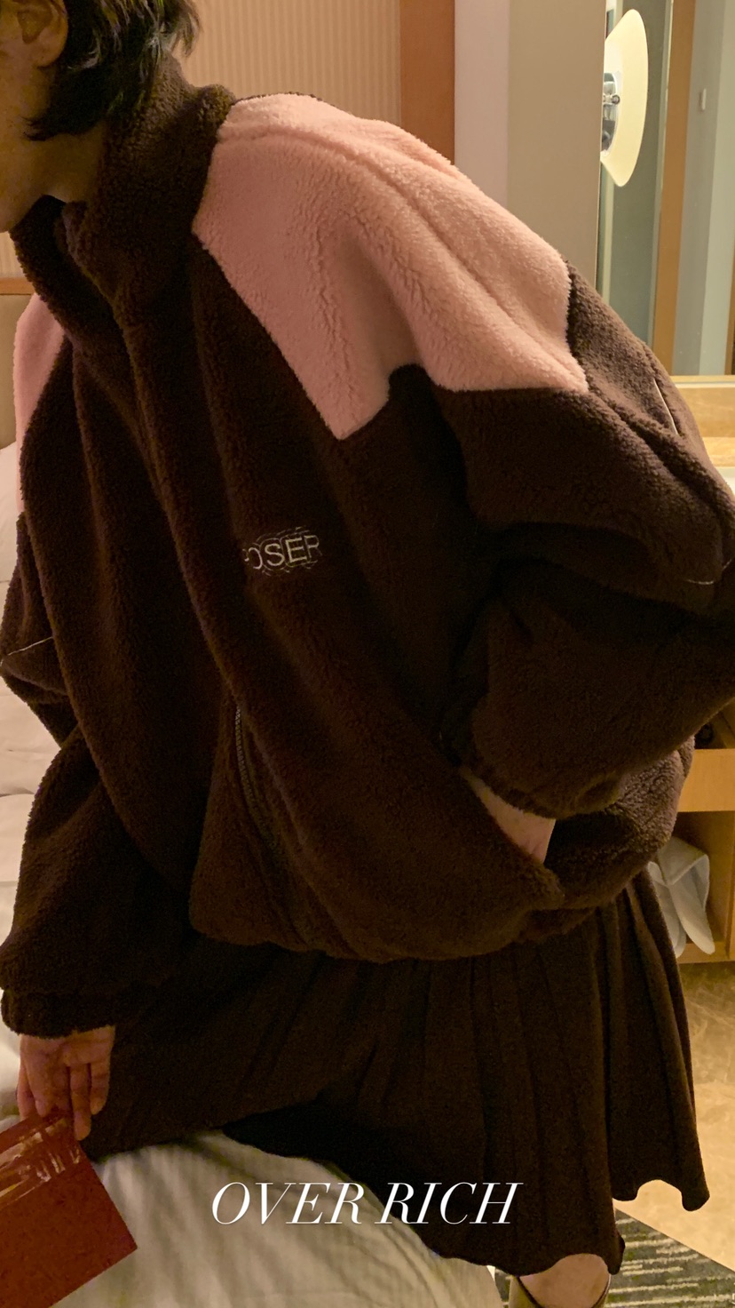 OVER RICH東大門㊣直郵女裝新款休閑熱賣時尚夾克抓絨拉鏈OVER RICH夾克