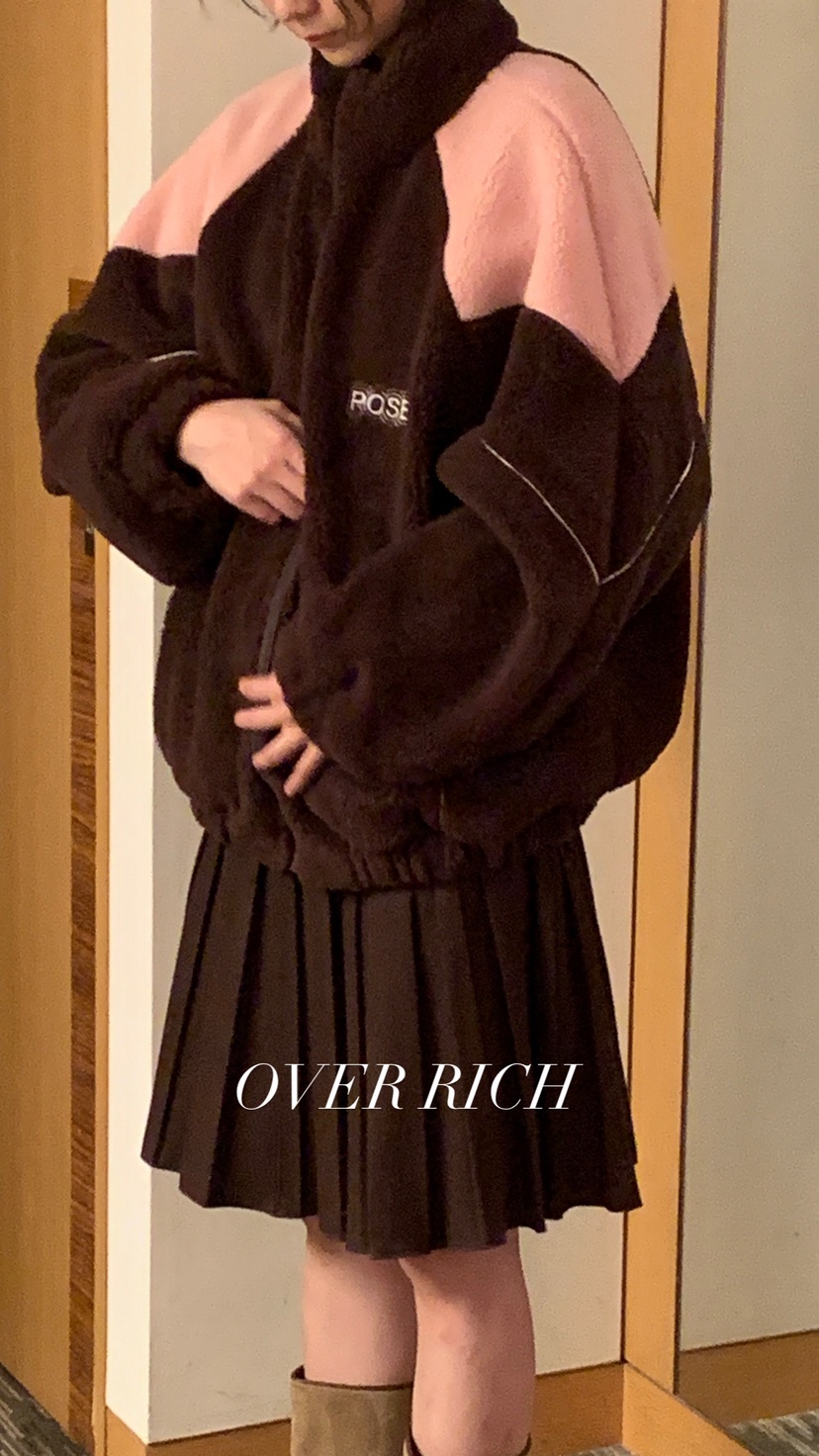 OVER RICH東大門㊣直郵女裝新款休閑熱賣時尚夾克抓絨拉鏈OVER RICH夾克