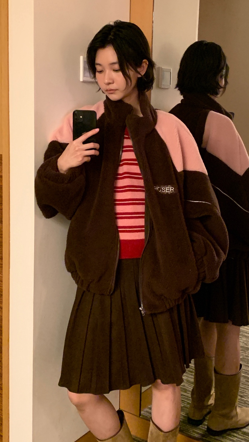 OVER RICH東大門㊣直郵女裝新款休閑熱賣時尚夾克抓絨拉鏈OVER RICH夾克