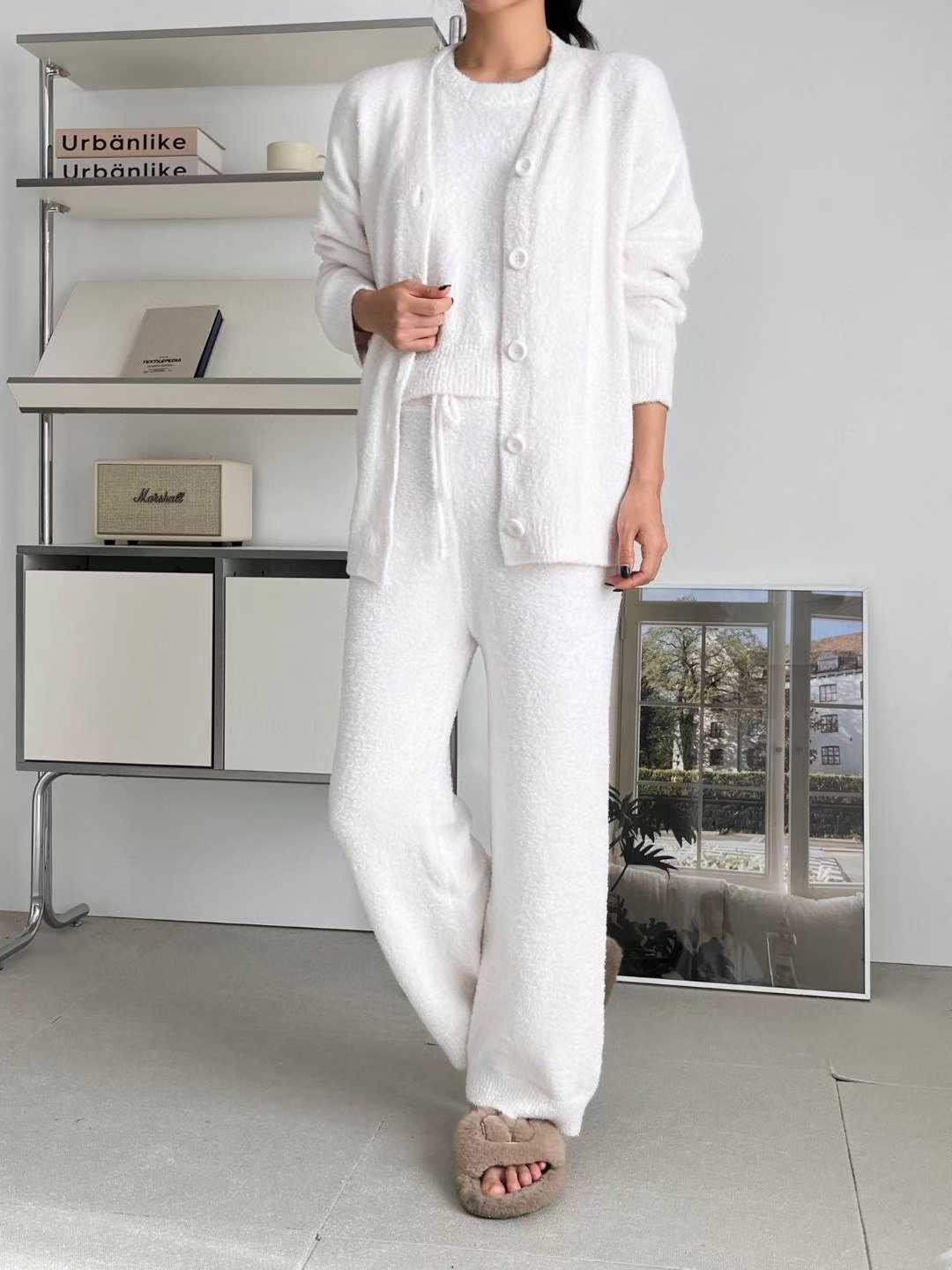 VICTORIA-P韓國直郵㊣女士新品熱賣真品休閑人氣睡衣三件套VICTORIA睡衣