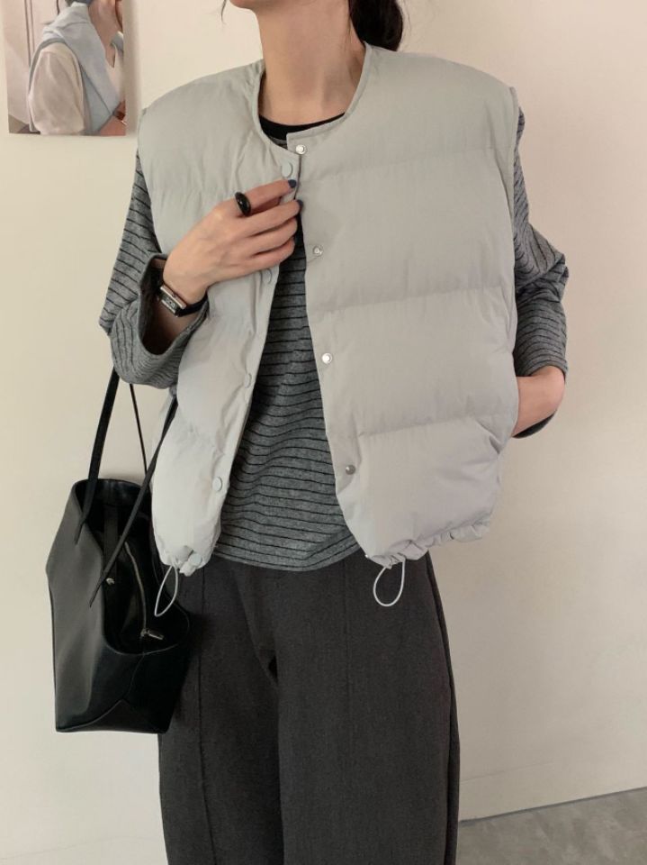 STAY HERE東大門㊣代購女士新款休閑真品馬甲不含內搭填充STAY HERE馬甲