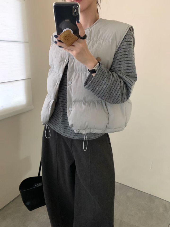 STAY HERE東大門㊣代購女士新款休閑真品馬甲不含內搭填充STAY HERE馬甲圖色2