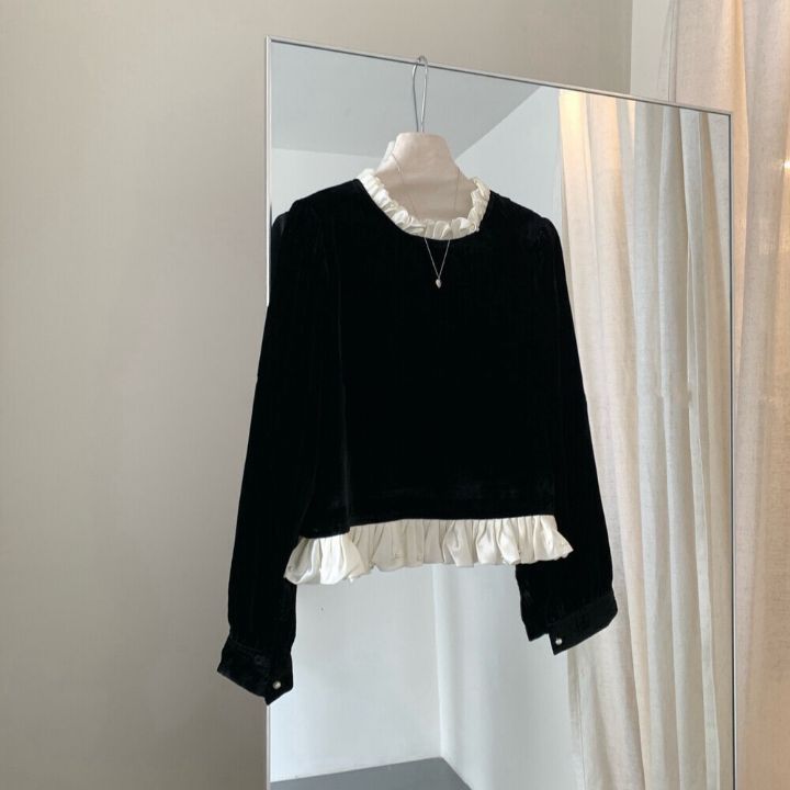 STAY HERE韓國代購㊣女裝新款25秋冬熱賣真品推薦襯衫蕾絲衫STAY HERE襯衫/蕾絲衫