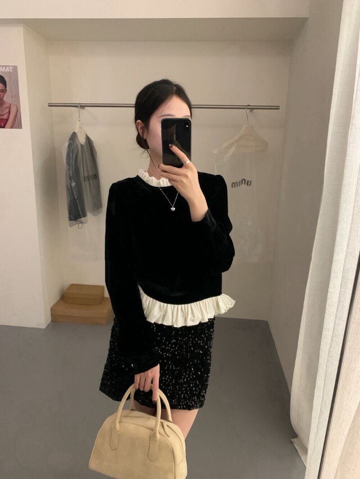 STAY HERE韓國代購㊣女裝新款25秋冬熱賣真品推薦襯衫蕾絲衫STAY HERE襯衫/蕾絲衫