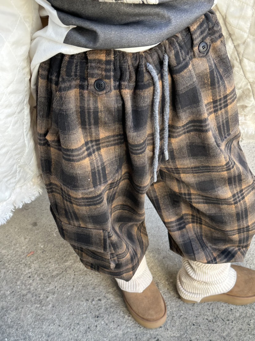 ZEROZERO東大門㊣實拍女裝新款25秋冬休閑褲工裝褲羊毛格紋ZEROZERO休閑褲