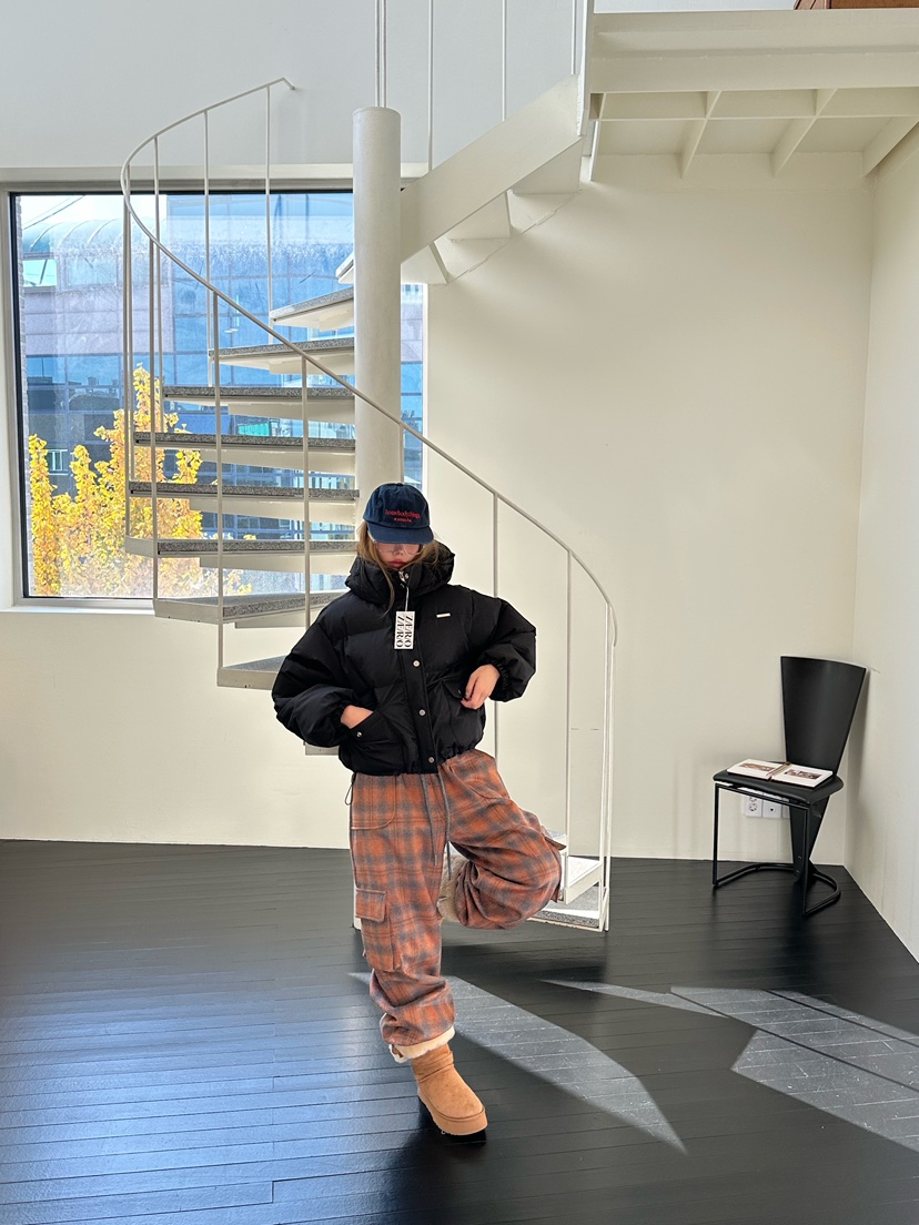 ZEROZERO東大門㊣實拍女裝新款25秋冬休閑褲工裝褲羊毛格紋ZEROZERO休閑褲