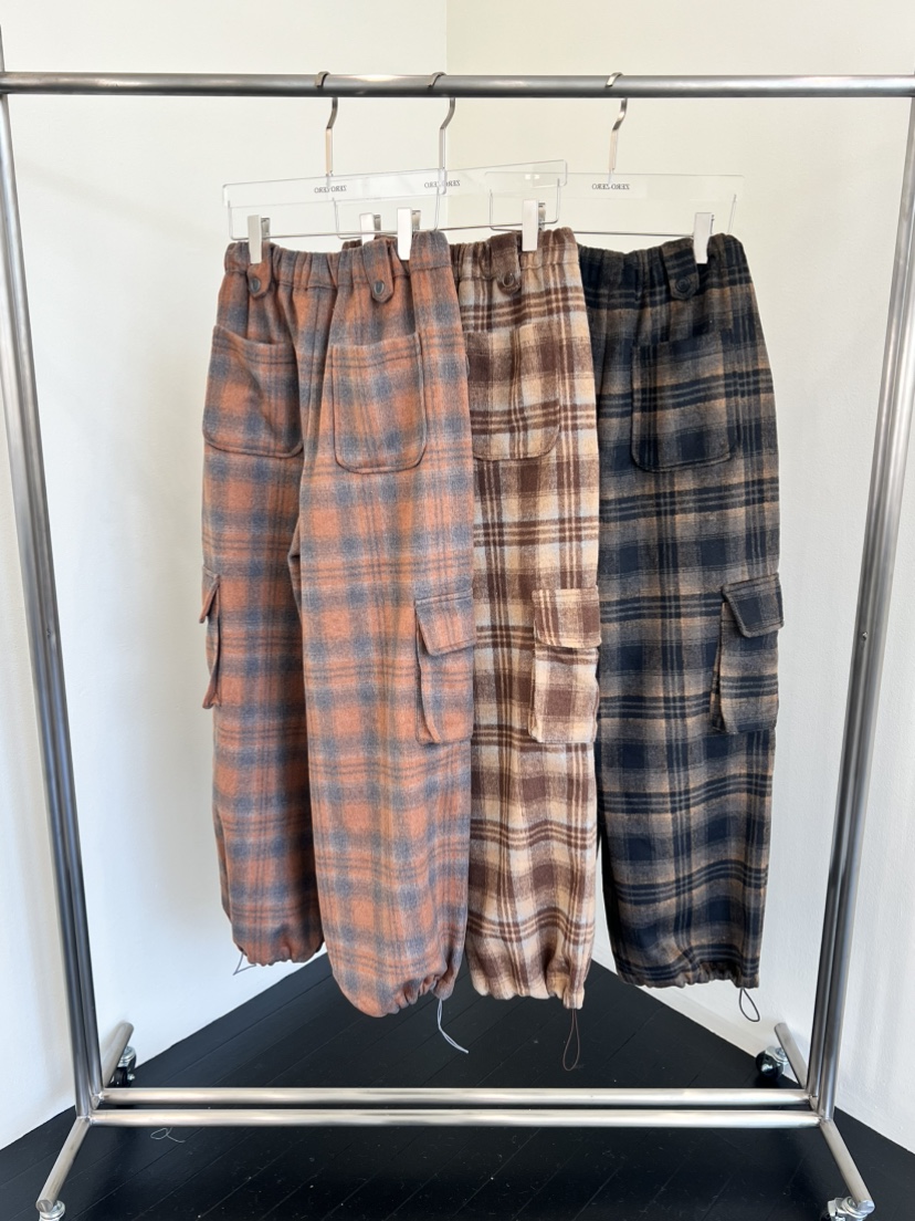 ZEROZERO東大門㊣實拍女裝新款25秋冬休閑褲工裝褲羊毛格紋ZEROZERO休閑褲