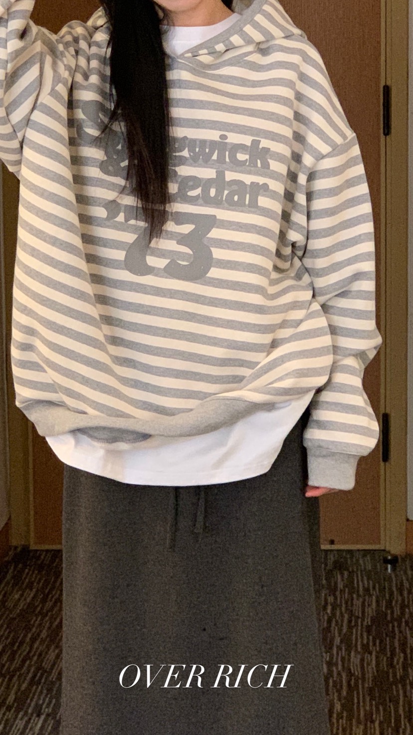 OVER RICH東大門㊣代購女士新品休閑人氣25秋冬推薦時尚衛衣OVER RICH衛衣