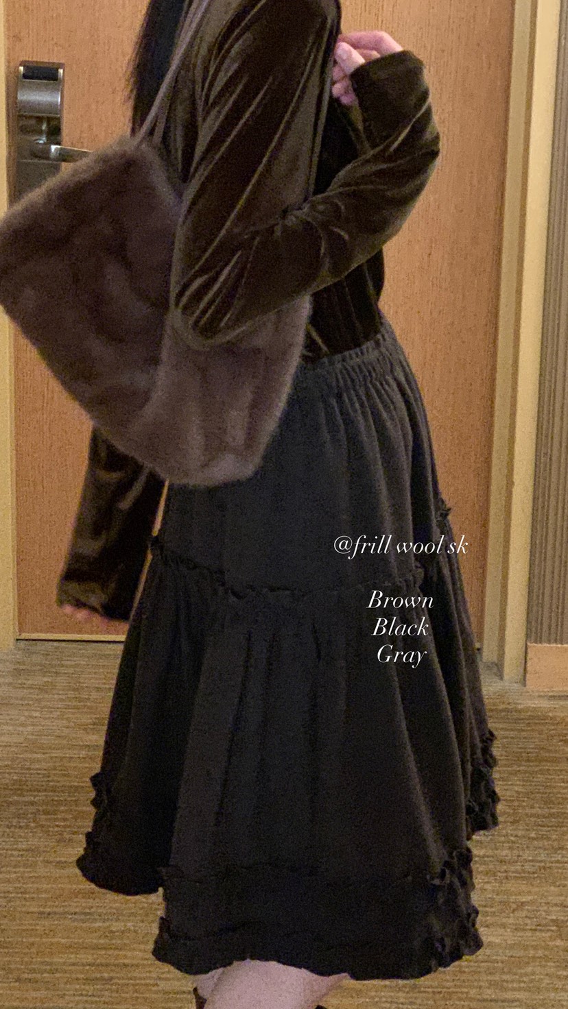 OVER RICH東大門㊣直郵女士新款人氣推薦半身裙中短裙羊毛OVER RICH半身裙/中短裙