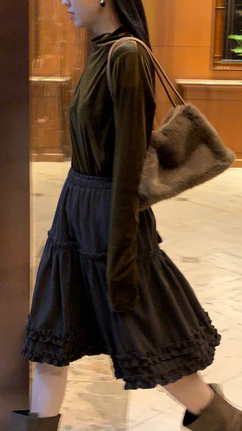 OVER RICH東大門㊣直郵女士新款人氣推薦半身裙中短裙羊毛OVER RICH半身裙/中短裙