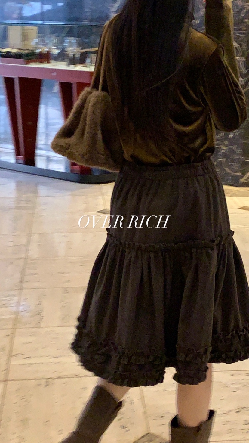 OVER RICH東大門㊣直郵女士新款人氣推薦半身裙中短裙羊毛OVER RICH半身裙/中短裙