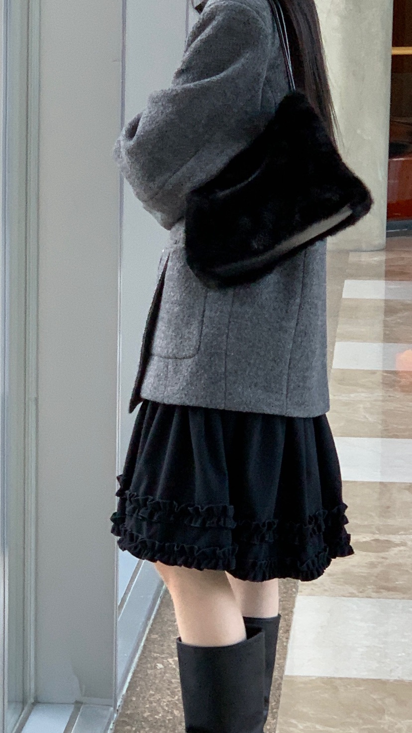 OVER RICH東大門㊣直郵女士新款人氣推薦半身裙中短裙羊毛OVER RICH半身裙/中短裙