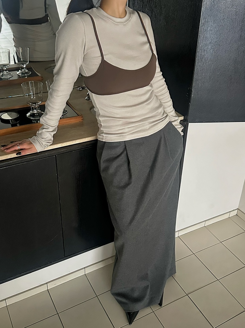 BYRING韓國直郵㊣女士新品人氣真品25秋冬休閑職業推薦長裙BYRING長裙