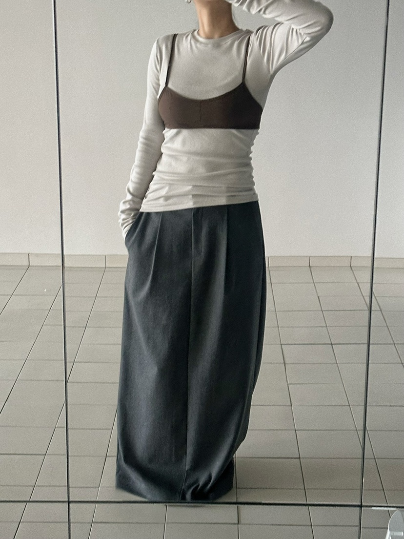 BYRING韓國直郵㊣女士新品人氣真品25秋冬休閑職業推薦長裙BYRING長裙