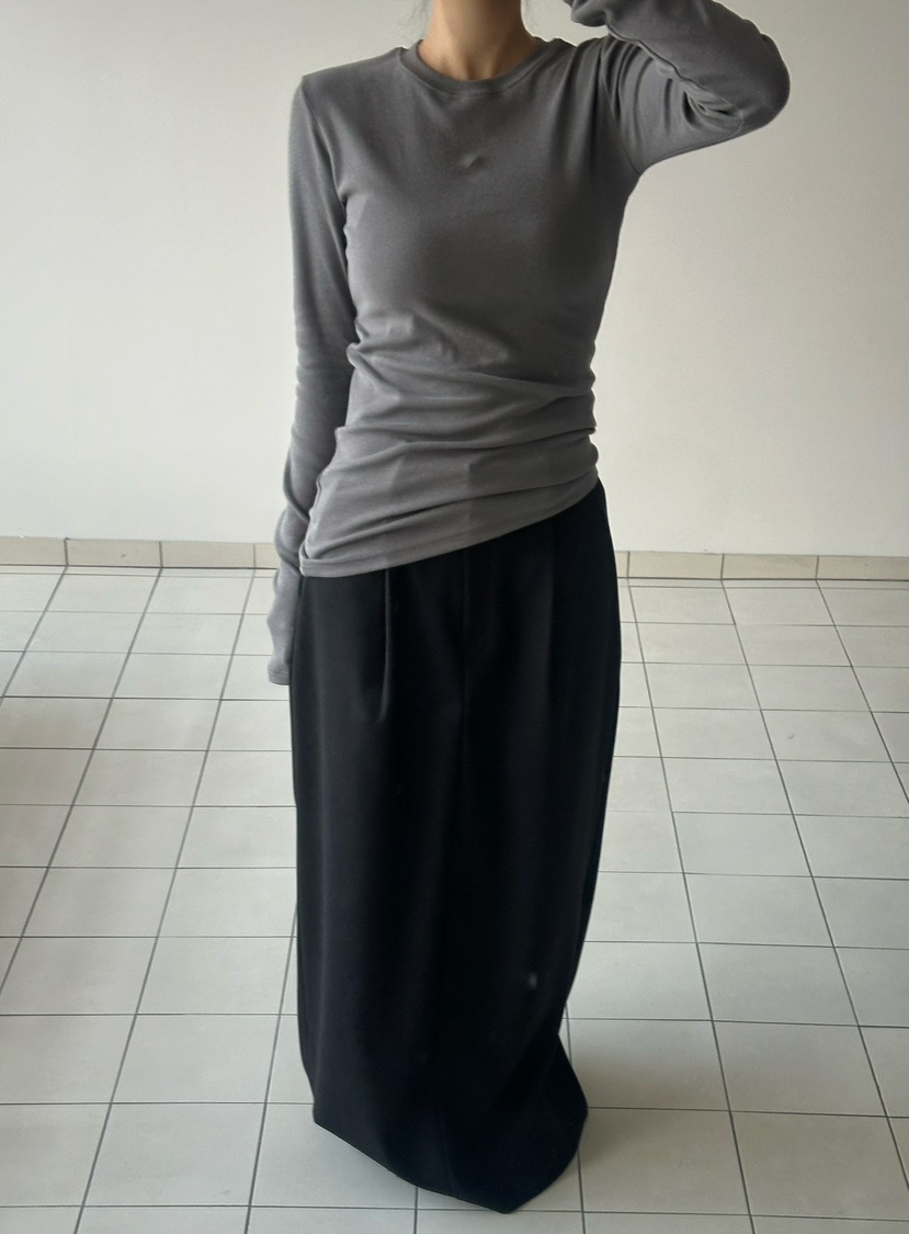 BYRING韓國直郵㊣女士新品人氣真品25秋冬休閑職業推薦長裙BYRING長裙